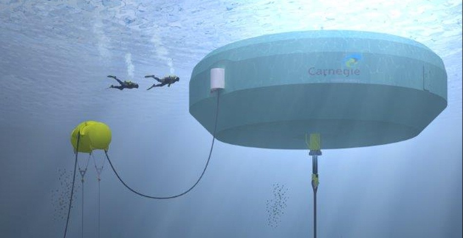 Divers with Carnegie wave energy technology