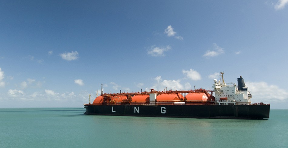 LNG container ship at sea (gas UK)