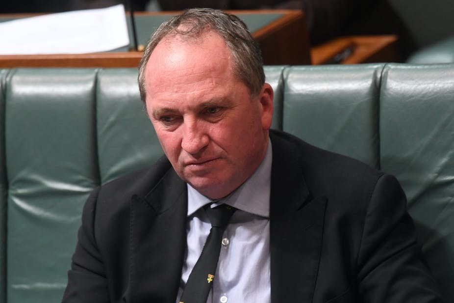 Deputy Prime Minister Barnaby Joyce sitting in parliament (Nationals net zero)