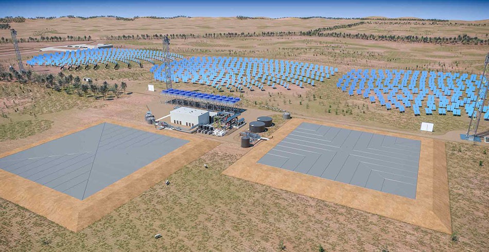 Aerial shot of RayGen's solar hydro technology (funding)