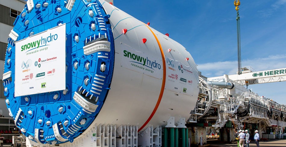 One of the four tunnel boring machines for Snowy 2.0 (breakthrough)