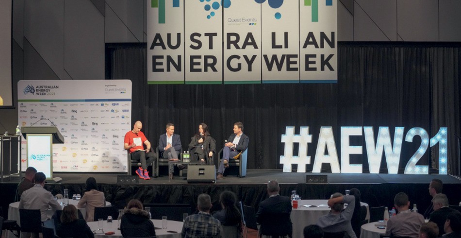 Speakers on stage at 2021's Australian Energy Week event