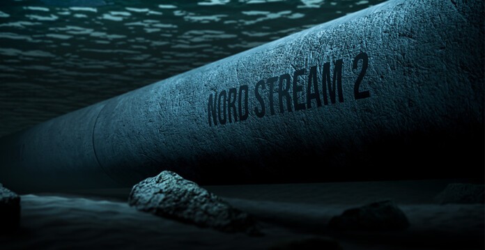 Nord Stream 2 underwater gas pipeline through the Baltic Sea (denmark)