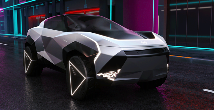 Concept image of the futuristic angular looking Nissan Hyper Punk EV
